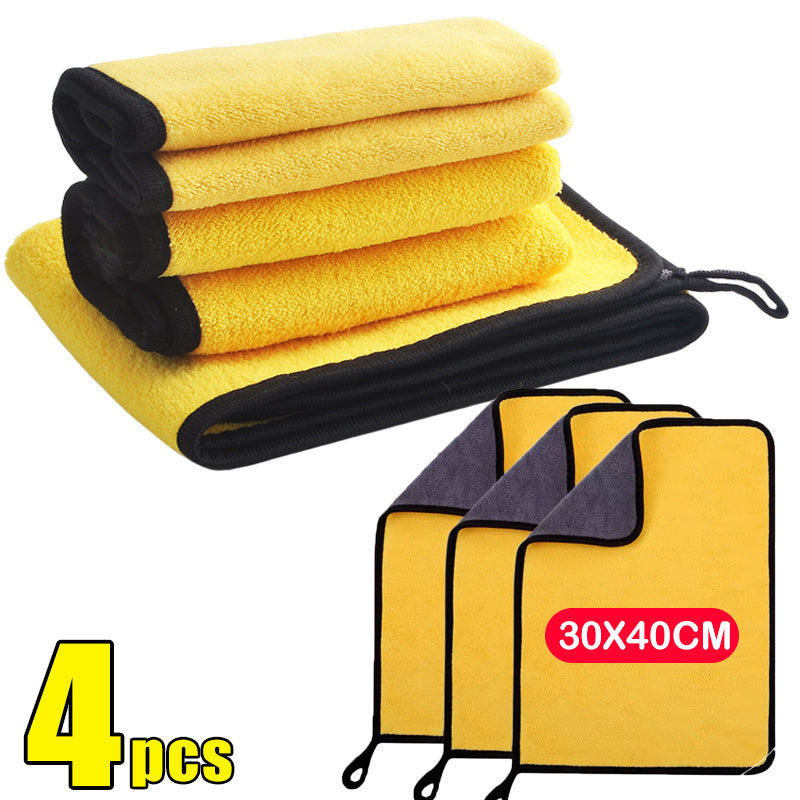 4PCS Microfiber Cleaning Towel Car Cleaning Cloths Professional Detailing