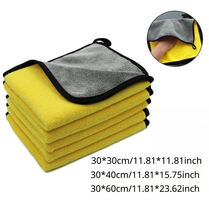 4PCS Microfiber Cleaning Towel Car Cleaning Cloths Professional Detailing