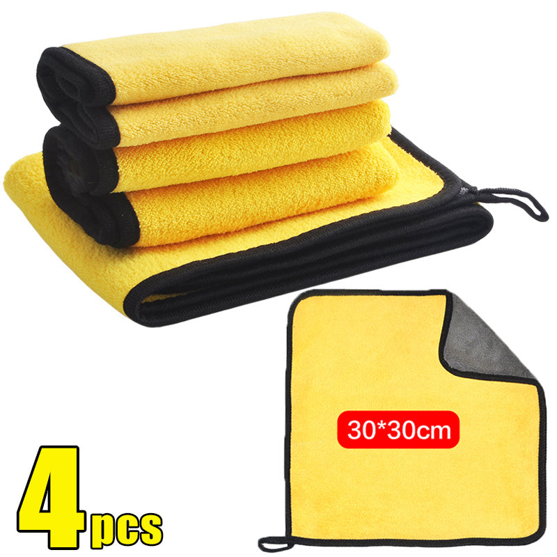4PCS Microfiber Cleaning Towel Car Cleaning Cloths Professional Detailing