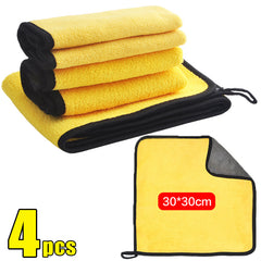 4PCS Microfiber Cleaning Towel Car Cleaning Cloths Professional Detailing