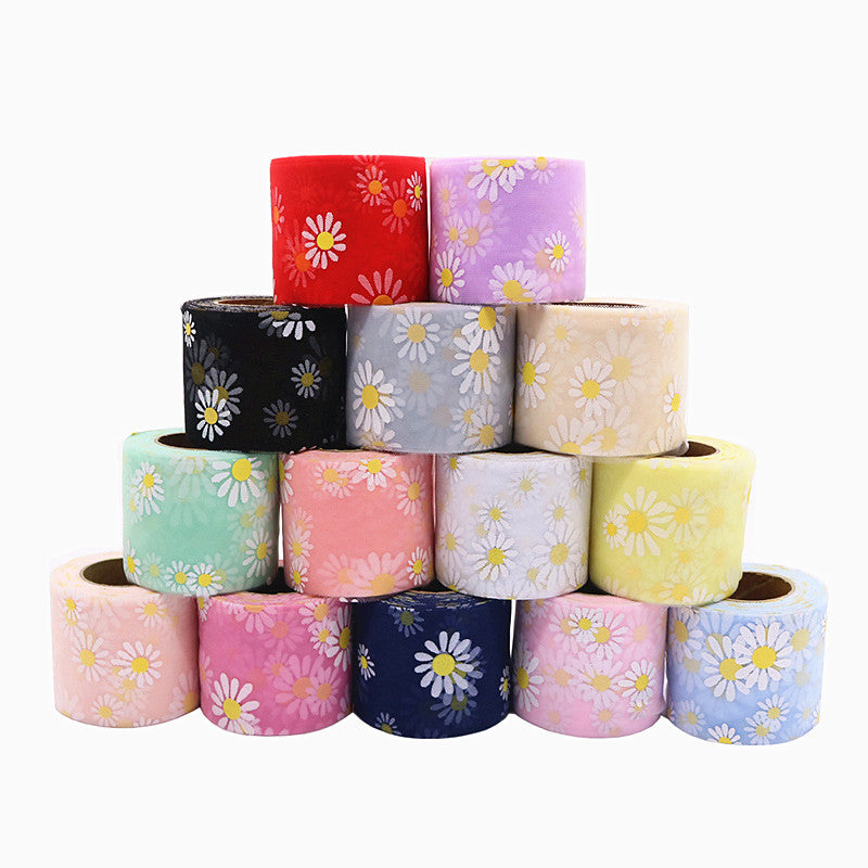 Small Daisy Mesh Tulle Roll DIY Headwear Hair Accessories