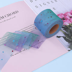 DIY Rainbow Mesh Star Moon Flakes Bow Ribbon Headwear