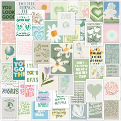 50pcs Inspirational Graffiti Waterproof Stickers for Notebook Water Cups