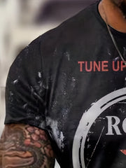 Rock Star Graphic Print Men's Crew Neck T-shirt for Summer