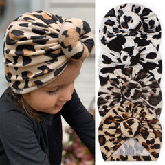 5pc Mixed Baby Warmth Cover Hat Leopard Pattern For First Birthday