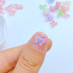 10pcs Resin Mini Sparkling Butterfly Halloween Jewelry Making Accessories