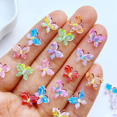10pcs Resin Mini Sparkling Butterfly Halloween Jewelry Making Accessories