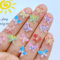 10pcs Resin Mini Sparkling Butterfly Halloween Jewelry Making Accessories