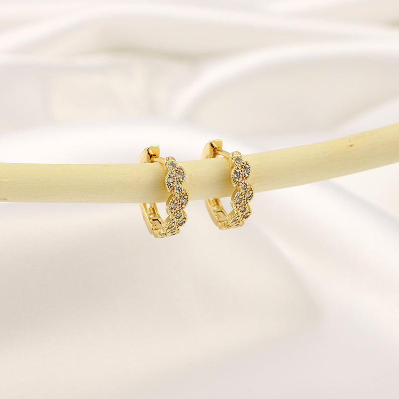 Girl's Twist Vine Copper Micro-Zircon Earrings