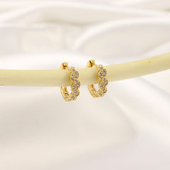 Girl's Twist Vine Copper Micro-Zircon Earrings