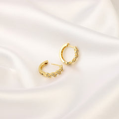 Girl's Twist Vine Copper Micro-Zircon Earrings