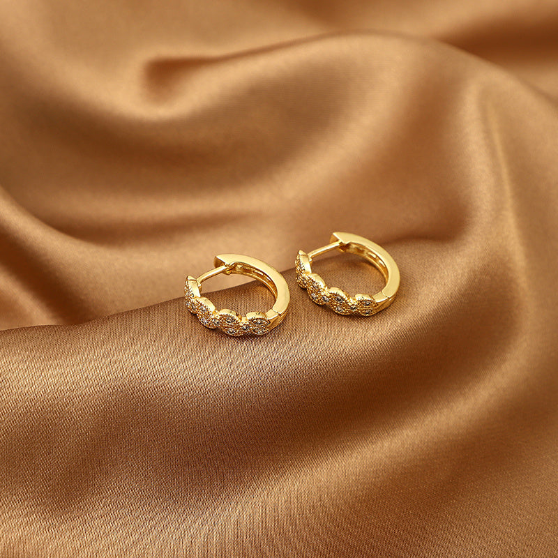 Girl's Twist Vine Copper Micro-Zircon Earrings