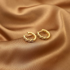 Girl's Twist Vine Copper Micro-Zircon Earrings
