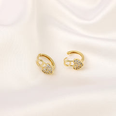 Stylish Peach Heart Zircon Earrings for Girlfriend