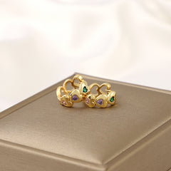 Heart-shaped Rhinestone Chain Earrings for Girls