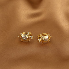 Girl s Turtle Inlaid Rhinestone Earrings Party Jewelry Accessories