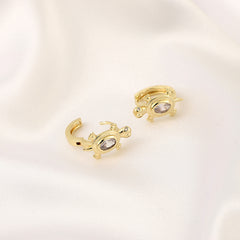 Girl s Turtle Inlaid Rhinestone Earrings Party Jewelry Accessories