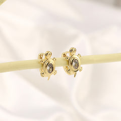 Girl s Turtle Inlaid Rhinestone Earrings Party Jewelry Accessories