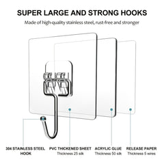 10pcs Heavy Duty Large Adhesive Hooks 16 78 KG Max Hotel Home Organization