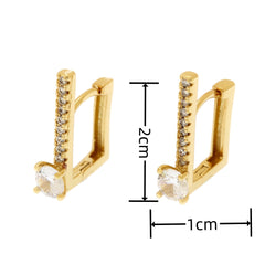 Geometric Square Zircon Earrings for Girls