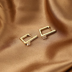 Geometric Square Zircon Earrings for Girls