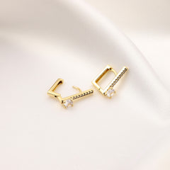Geometric Square Zircon Earrings for Girls