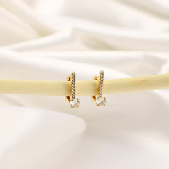 Geometric Square Zircon Earrings for Girls