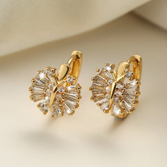 Zircon Butterfly Earrings - Wedding, Banquet Jewelry Gift