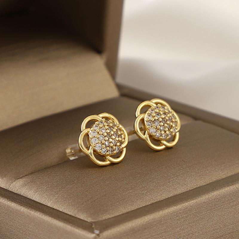 Flower Zircon Earrings - Light Jewelry Accessory Gift