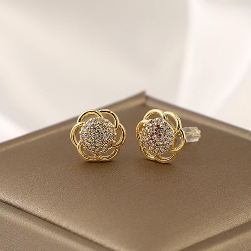 Flower Zircon Earrings - Light Jewelry Accessory Gift
