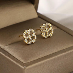 Girl's Lucky Four-leaf Clover Rhinestone Ear Buckle