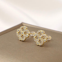 Girl's Lucky Four-leaf Clover Rhinestone Ear Buckle