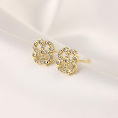 Girl's Lucky Four-leaf Clover Rhinestone Ear Buckle