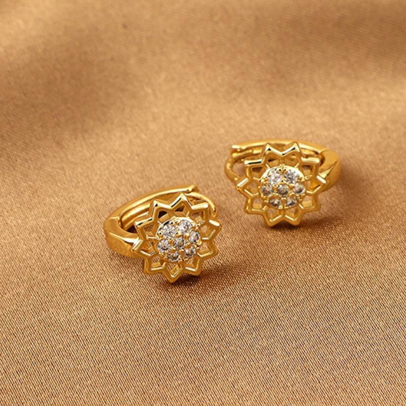 Girl's Sunflower Hollow Earrings for Party Jewelry