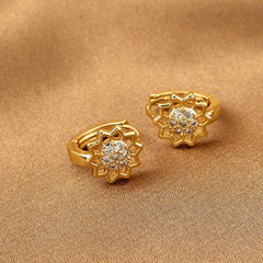 Girl's Sunflower Hollow Earrings for Party Jewelry