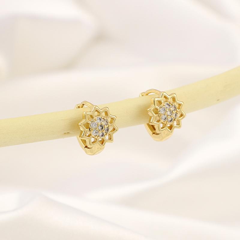 Girl's Sunflower Hollow Earrings for Party Jewelry