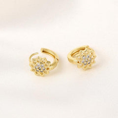 Girl's Sunflower Hollow Earrings for Party Jewelry