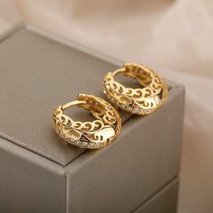 Girl's Hollow Wave Earrings Birthday Gift