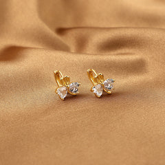 Zircon Heart Butterfly Earrings Party Jewelry Accessory Gift