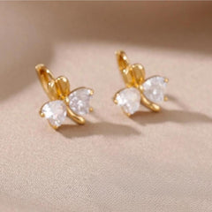 Zircon Heart Butterfly Earrings Party Jewelry Accessory Gift