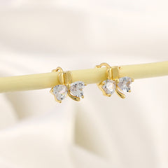 Zircon Heart Butterfly Earrings Party Jewelry Accessory Gift