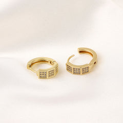 Geometric Zircon Stud Earrings Light Square Jewelry for Girls