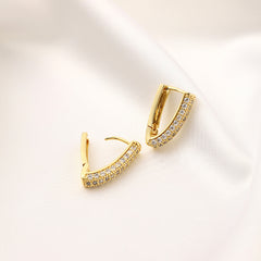 Copper Micro Inlaid Zircon Earrings for Banquet Party