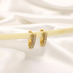 Copper Micro Inlaid Zircon Earrings for Banquet Party