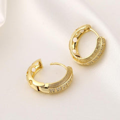 Geometric Copper Zircon Earrings Party Jewelry Ladies Birthday Gift
