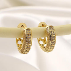 Geometric Copper Zircon Earrings Party Jewelry Ladies Birthday Gift