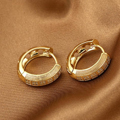 Geometric Copper Zircon Earrings Party Jewelry Ladies Birthday Gift
