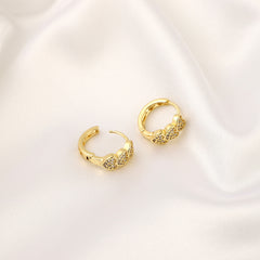 Girl's Pop Heart To Heart Zircon Earrings for Parties