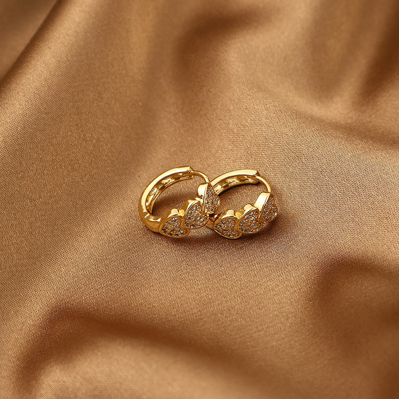 Girl's Pop Heart To Heart Zircon Earrings for Parties