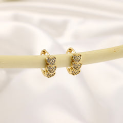 Girl's Pop Heart To Heart Zircon Earrings for Parties